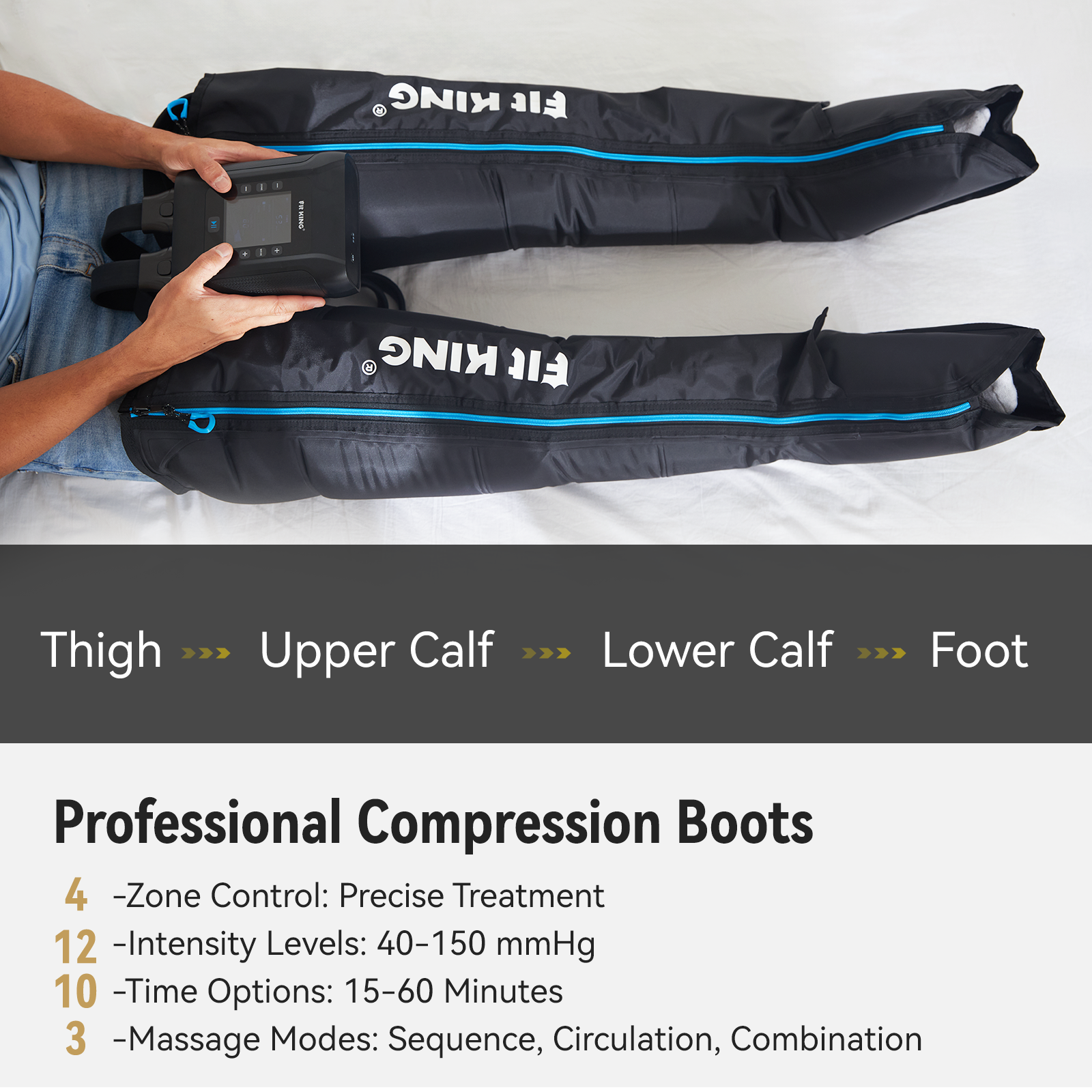 *New* Recovery Power Pro Full Leg Compression Massage Boots | FT-091A&109A