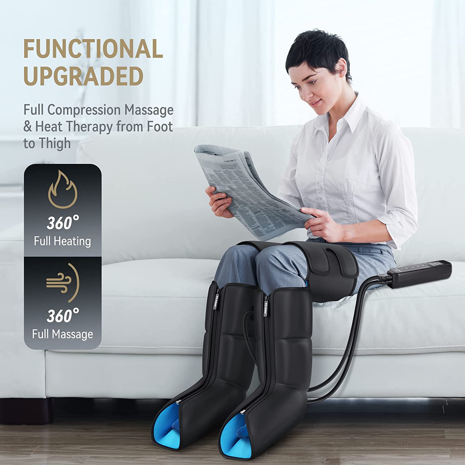 FIT KING Premium Full Leg Massager with Heat | FT-076A