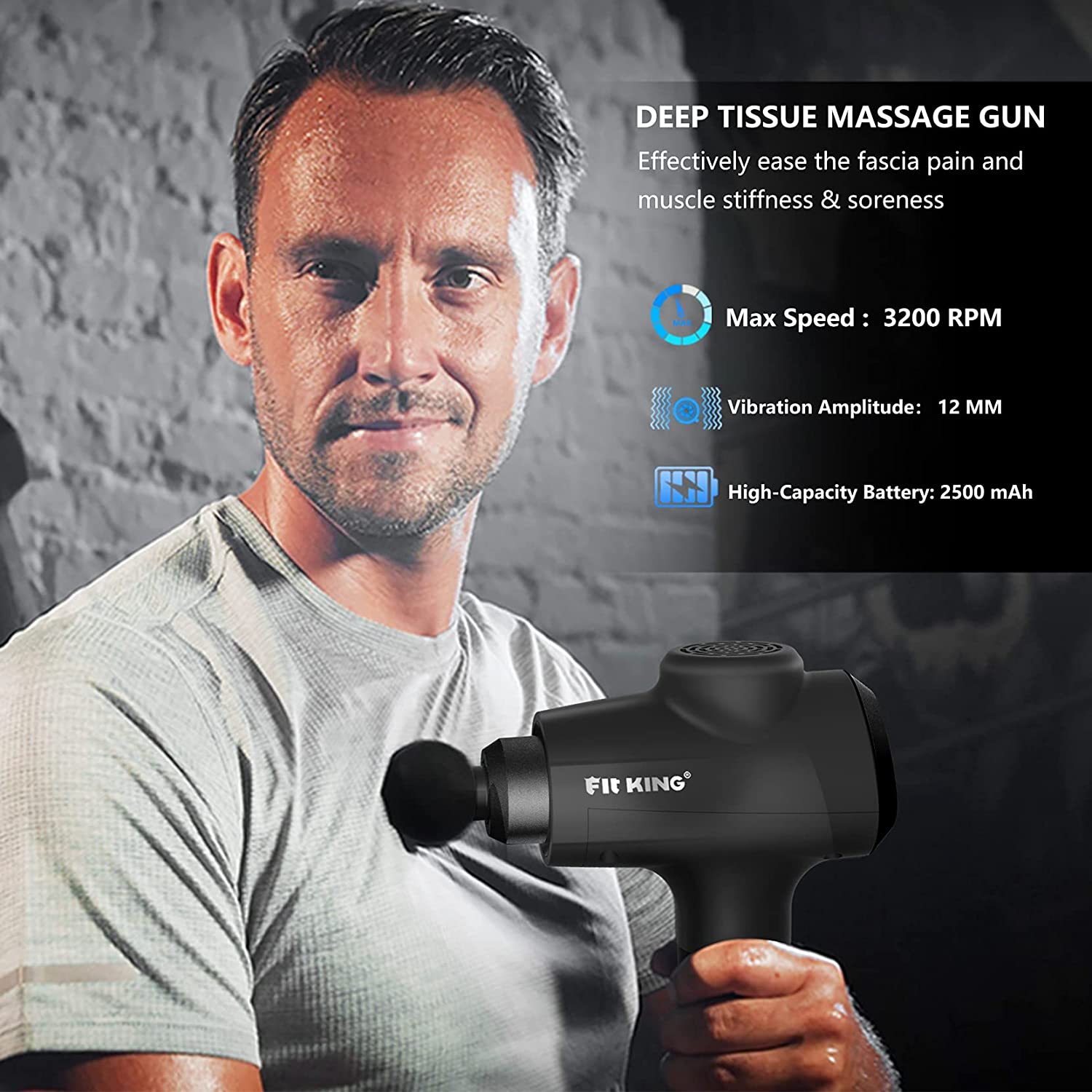 Electric Massage Gun Muscle Pistol Body Shoulder Neck Massager Mini Lcd  Fascia Gun Deep Tissue Portable Face Fitness Gun Therapy